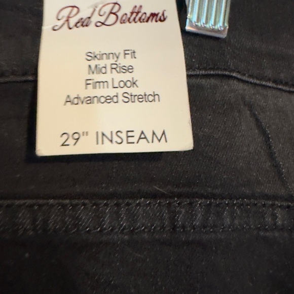 Red Bottoms Size 20 Black Skinny Denim - Picture 5 of 8